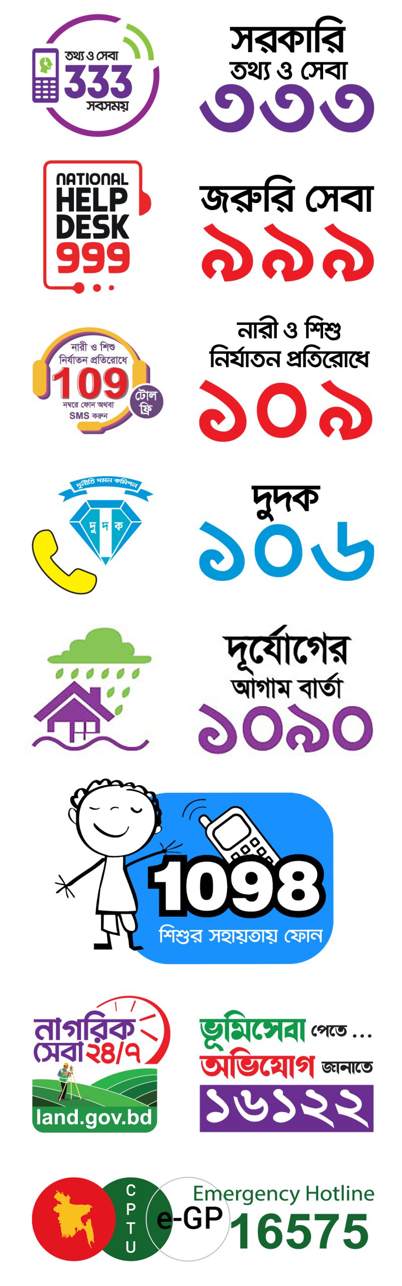 
  জরুরি হটলাইন 
  